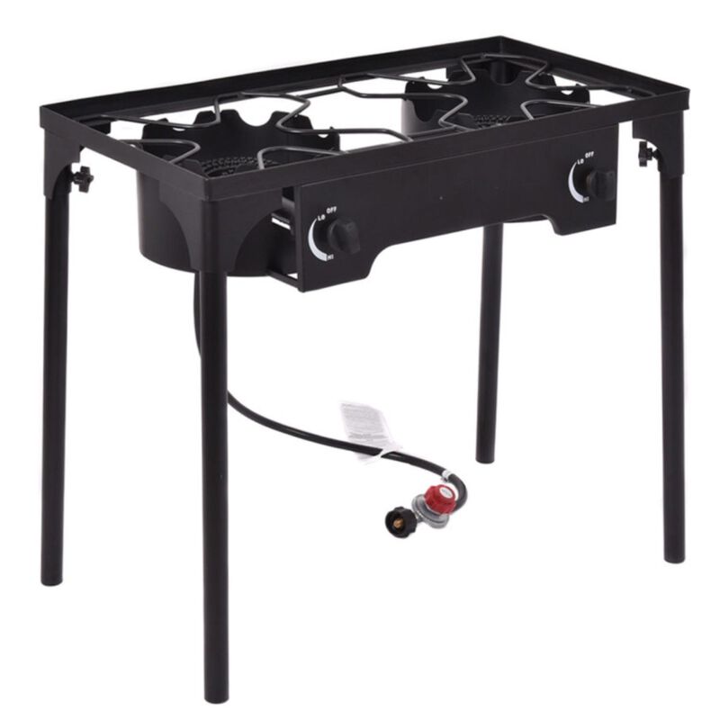 Hivvago 150000 BTU Double Burner Outdoor Stove BBQ Grill