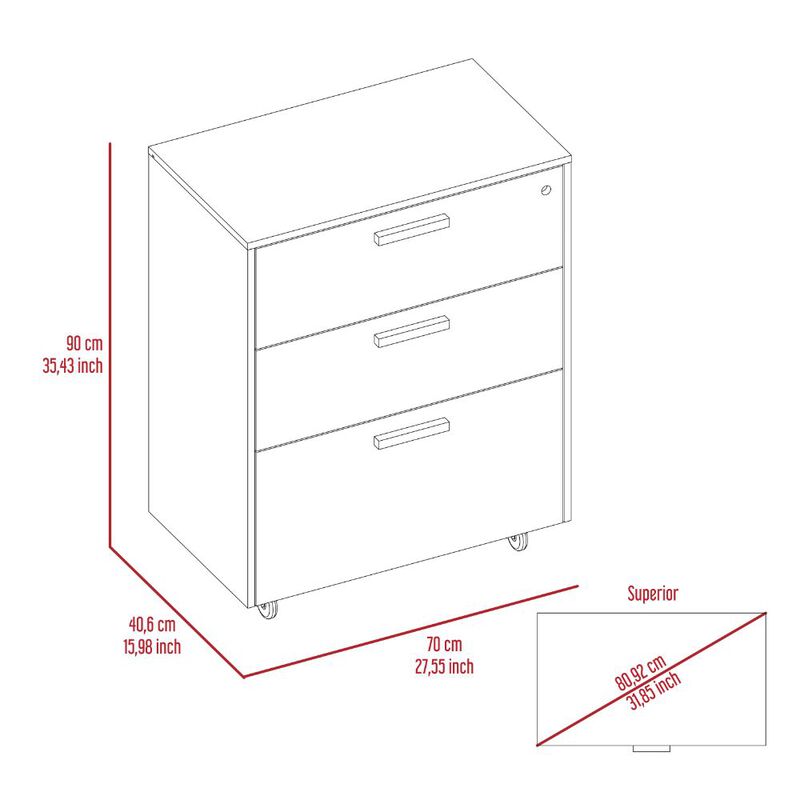 3 Drawers Storage Cabinet Lions, Garage, Black