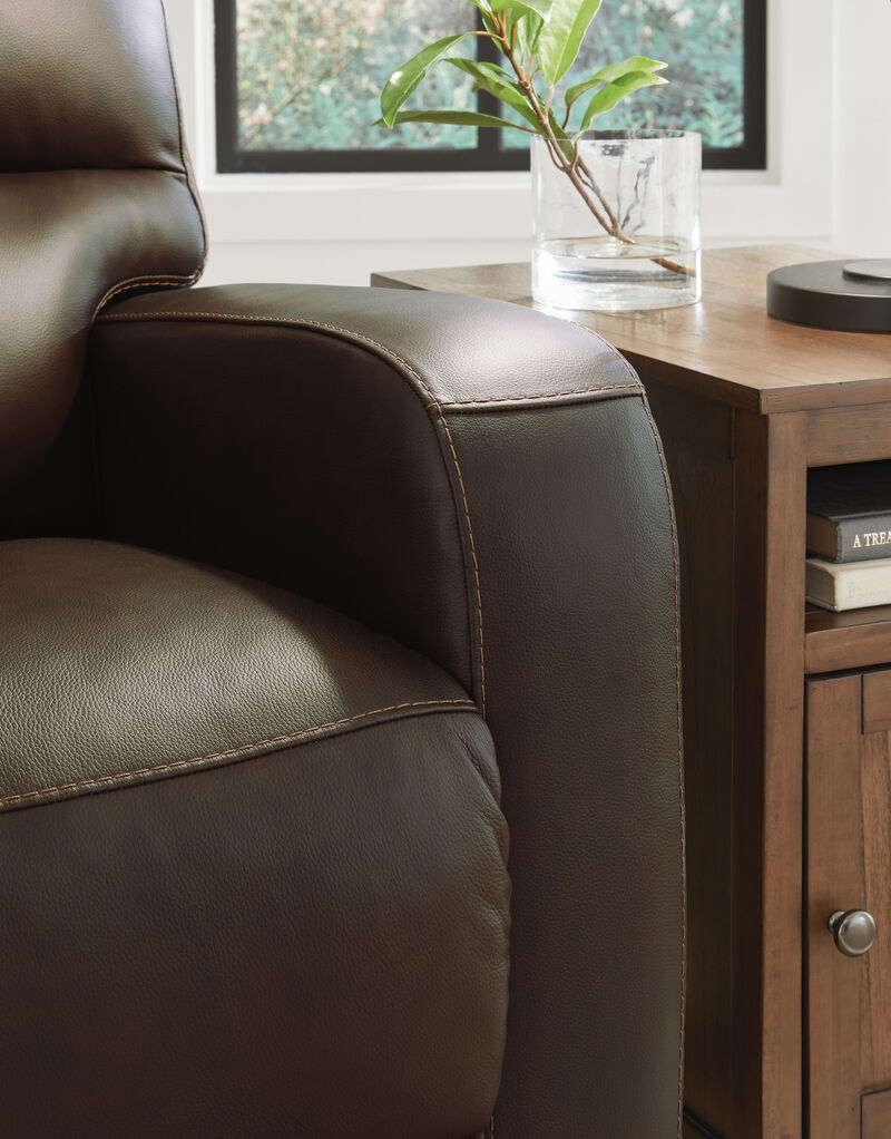 Emberla Manual Swivel Glider Leather Recliner