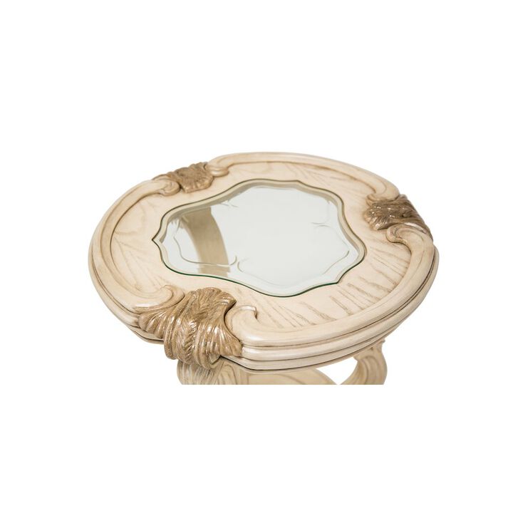 Michael Amini Platine de Royale Chair Side Table - Champagne