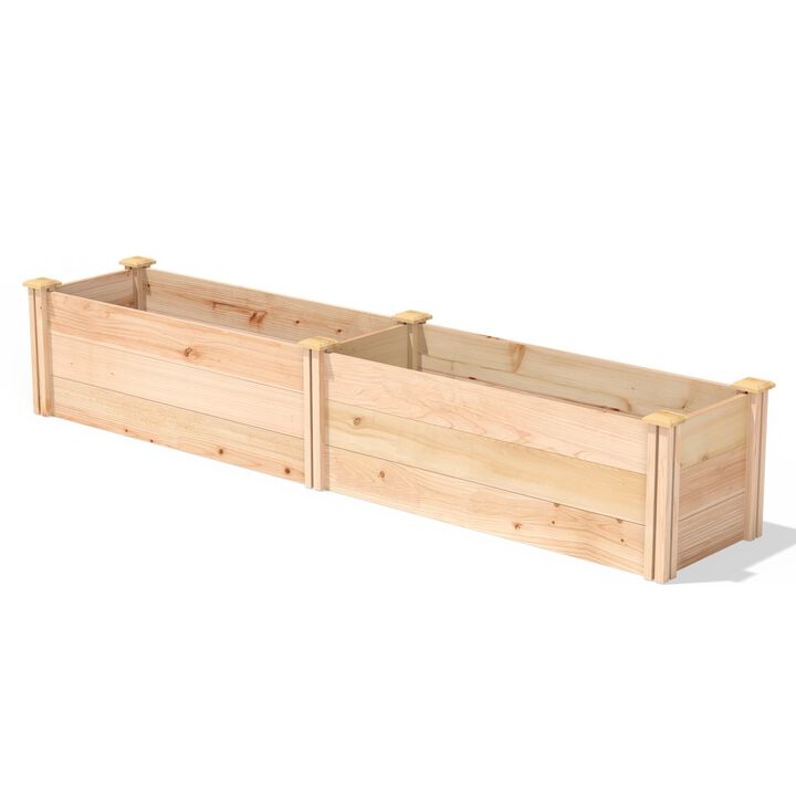 QuikFurn 16 in x 96 in Sturdy FarmHouse Narrow Cedar Wood Raised Garden Bed
