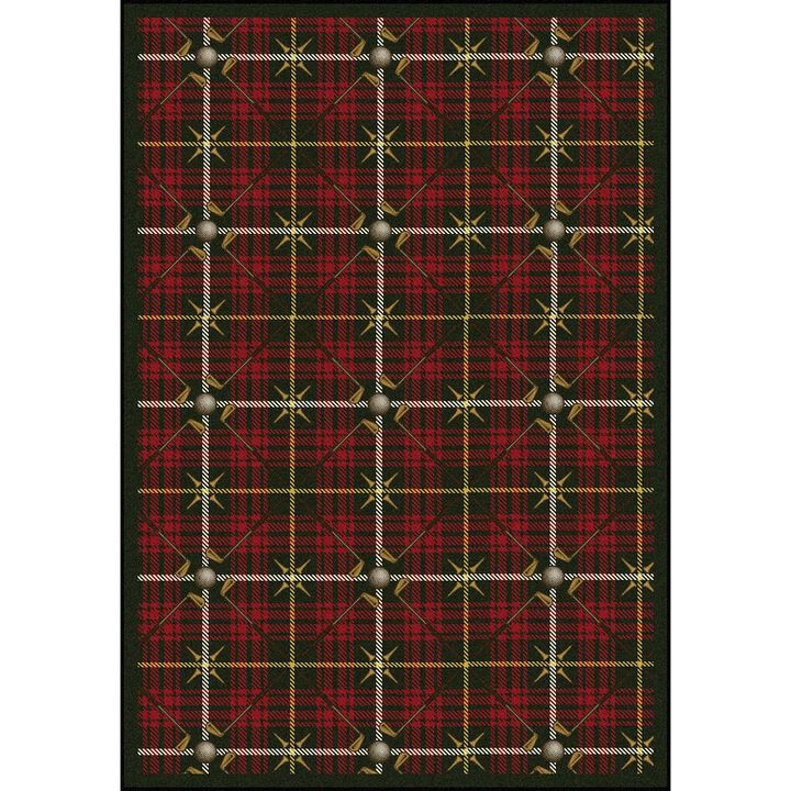 Joy Carpets Games People Play Saint Andrews 7'8 x 10'9 Area Rug in Color Tartan Green