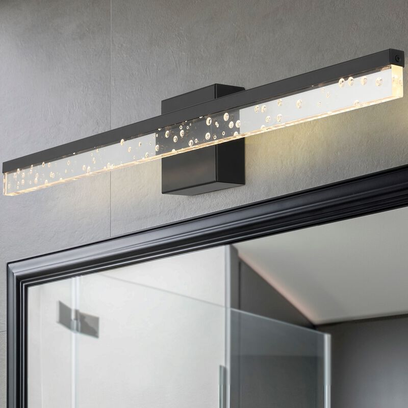 Mario Modern Contemporary Iron/Seeded Acrylic Integrated LED Vanity Light