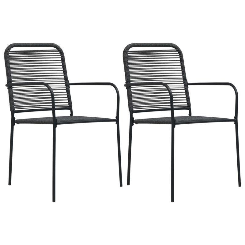 vidaXL 3 Piece Garden Dining Set Black Glass and Steel