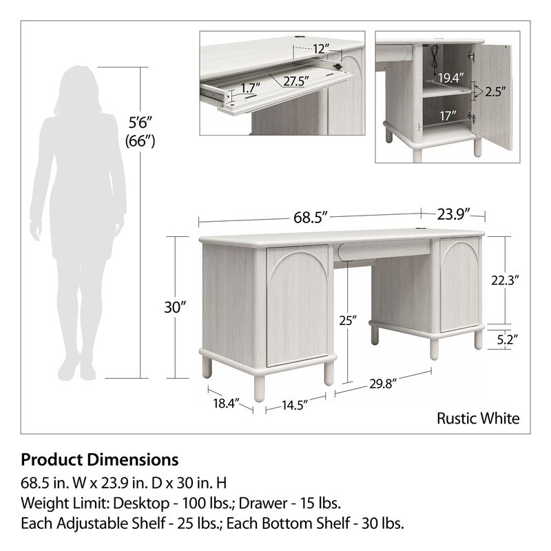 Selena Double Pedestal Desk