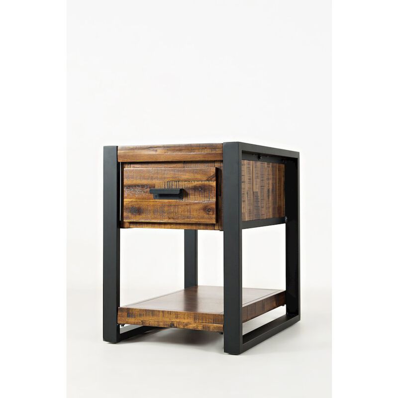 Loftworks Modern Acacia Chairside Table with Drawer