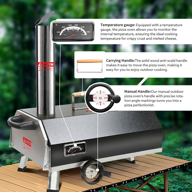 Streamdale Portable Wood-Fired Pizza Oven with Stone
