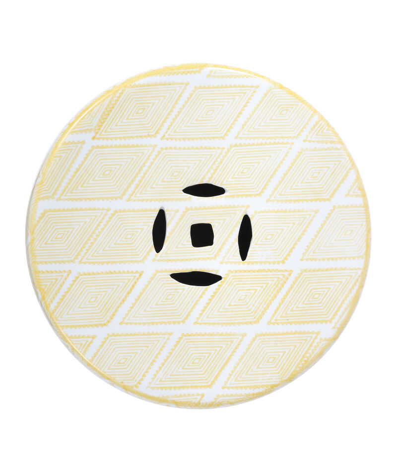 Moroccan Diamonds Ceramic Drum Garden Stool