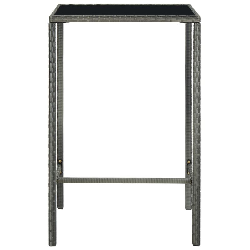 vidaXL 3 Piece Garden Bar Set with Cushions Poly Rattan Gray