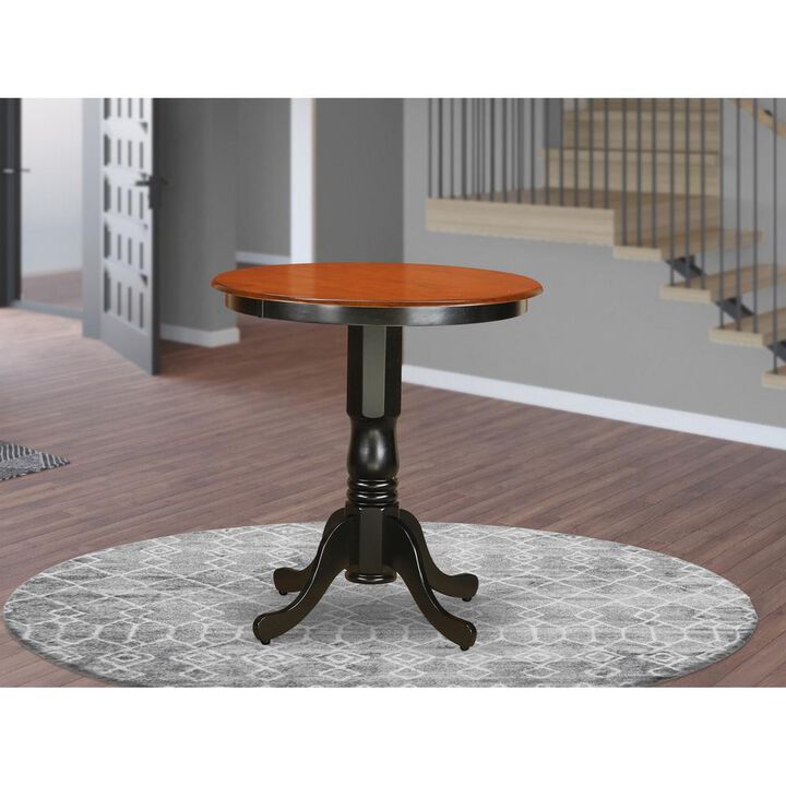 East West Furniture Eden  round  counter  height  table  finished  in  black  and  cherry