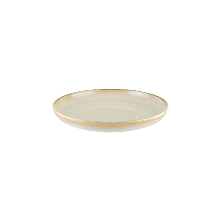 Sand dia.10.75" h:2.25" Round Beige Porcelain Deep Plate