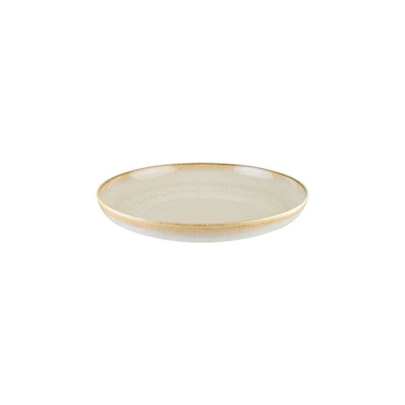 Sand dia.10.75" h:2.25" Round Beige Porcelain Deep Plate