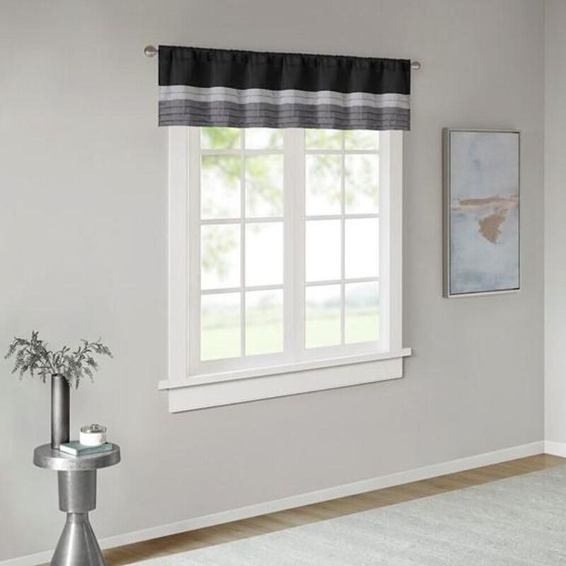 Belen Kox Black Pintuck Window Valance, Belen Kox