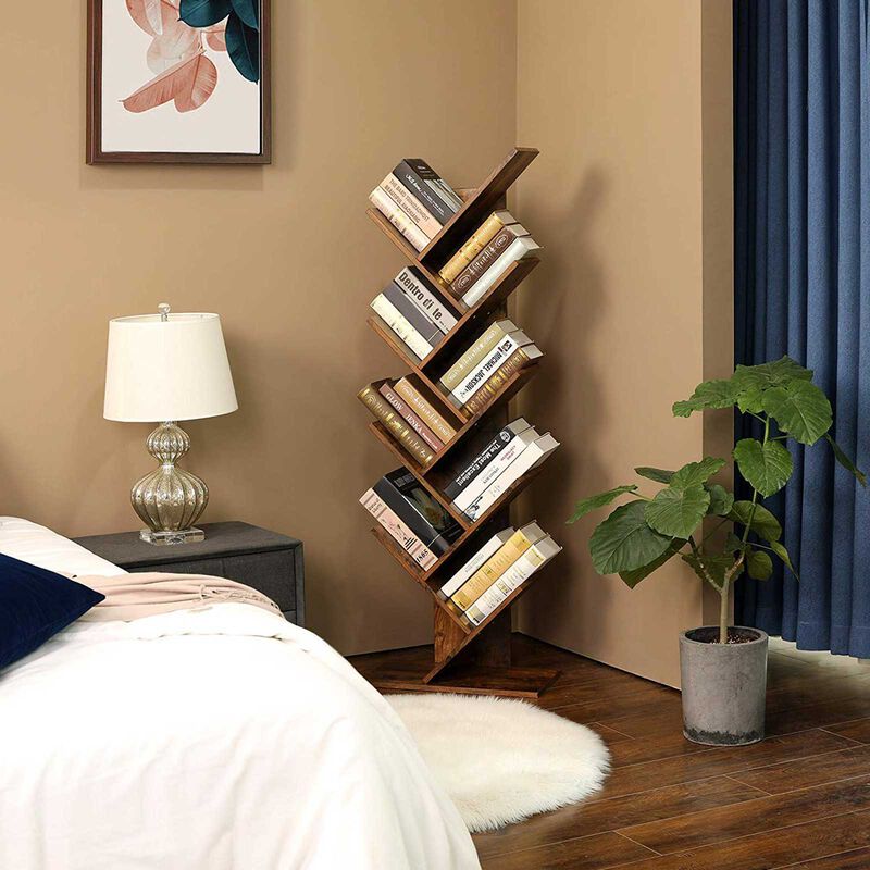 8-Tier Tree Bookshelf with Wooden Shelves – Ideal for Home Office