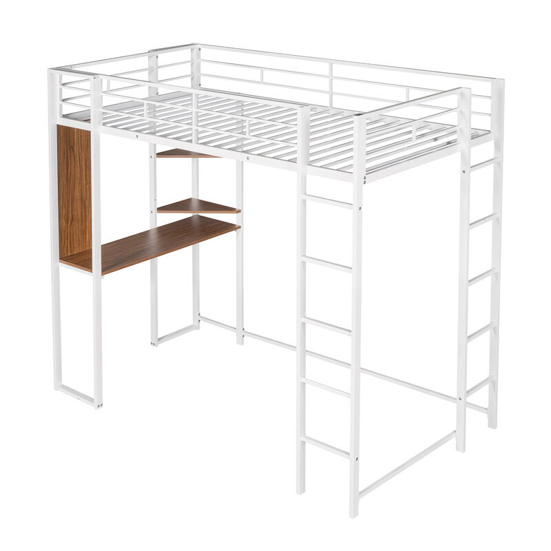 Merax Loft Bed Frame with 2 Built-in Ladders