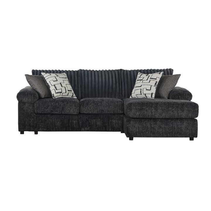 New Classic Furniture Remi 2-piece Gray Polyester Chaise Sectional Couch