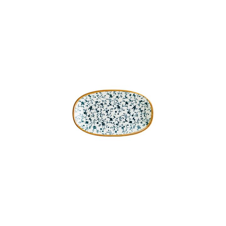 Calif 7.5" x 4.25" x h:1" Oval Decorated Porcelain Platter (Set of 2)