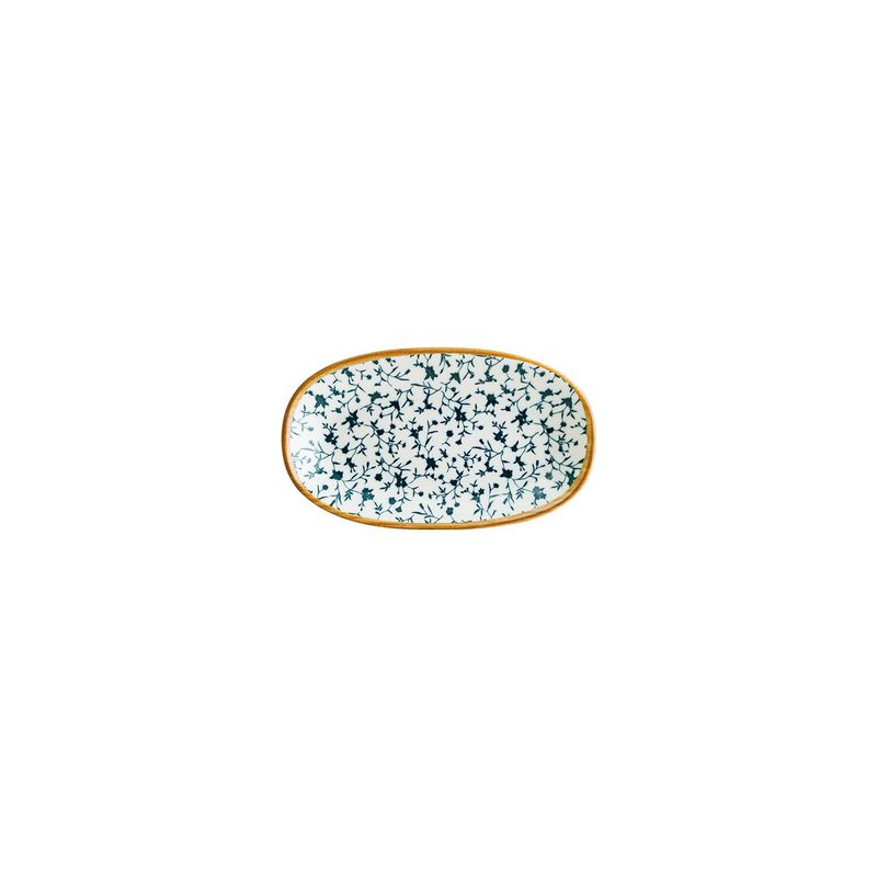 Calif 7.5" x 4.25" x h:1" Oval Decorated Porcelain Platter (Set of 2)