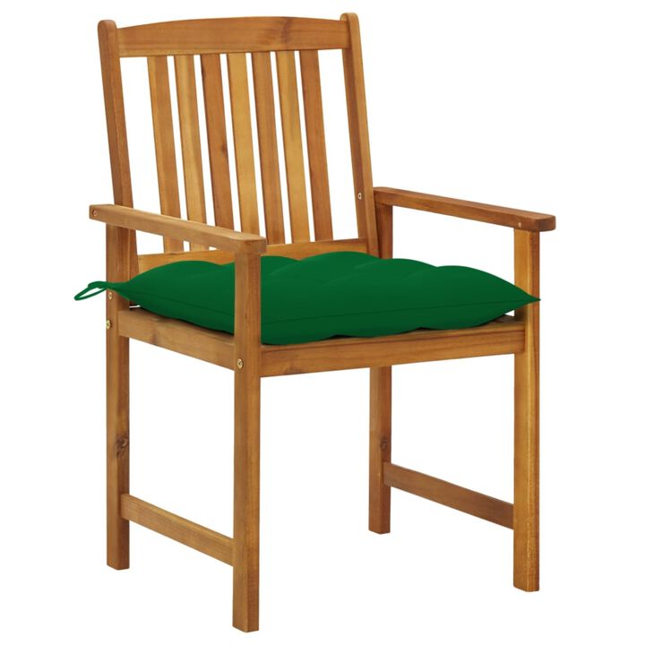 vidaXL Director's Chairs with Cushions 2 pcs Solid Acacia Wood