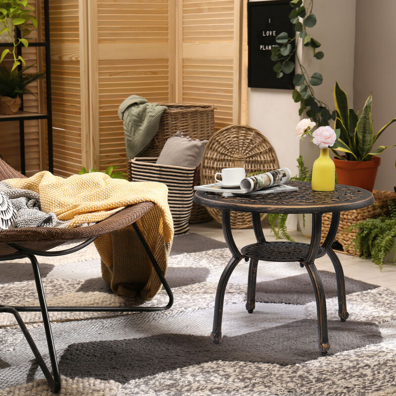 Outdoor Side Table, Weather-Resistant Patio Accent Table for Garden & Balcony