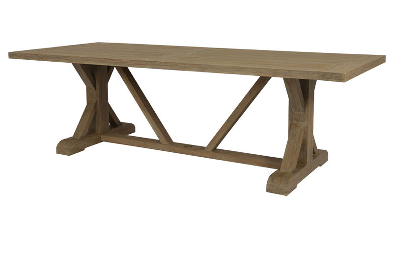 Coastal Teak 94" Trestle Dining Table