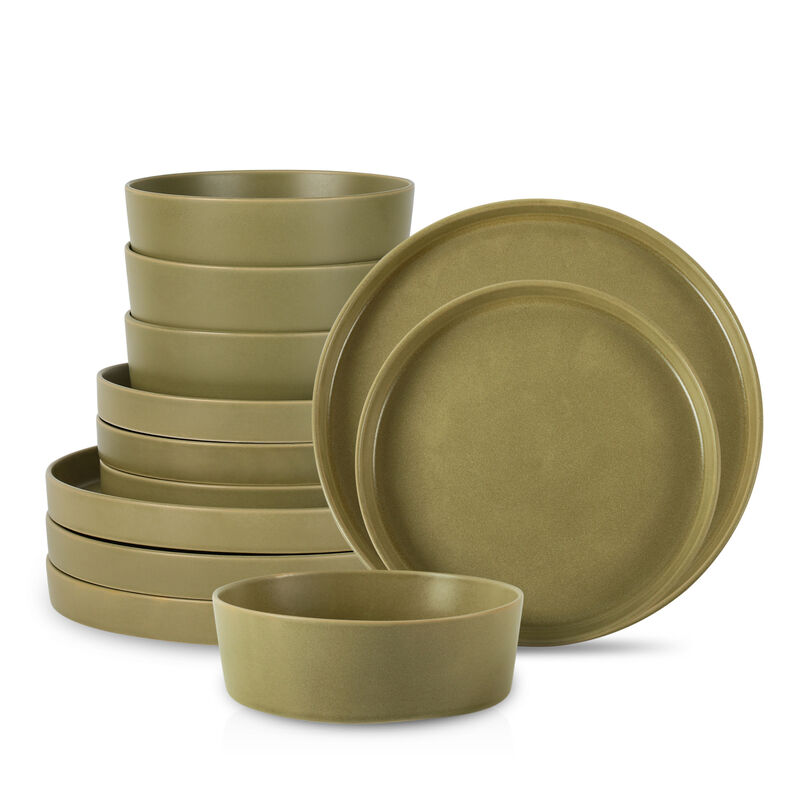 Stone by Mercer Project Modan Stoneware 12 Piece Dinnerware Set