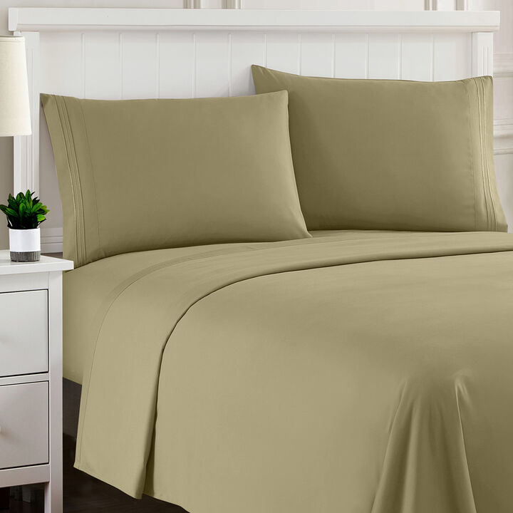 5 Piece Sheet Set, Ultra Soft 1800 Series Collection - Split King, Royal Blue
