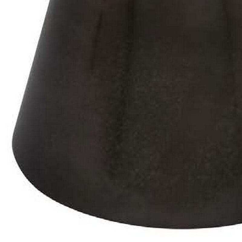 Riot 19 Inch Plant Stand Table, Round Top, Triangle Pedestal, Metal, Black - Benzara