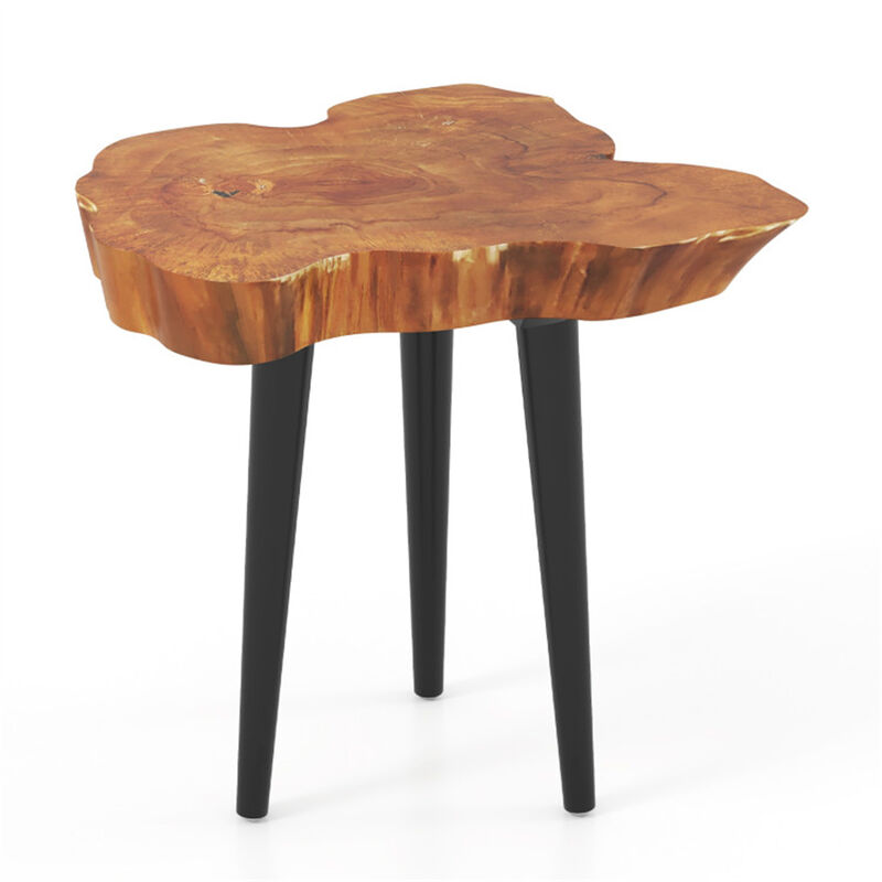 Irregular Solid Teak Wood End Table for Living Room or Bedroom