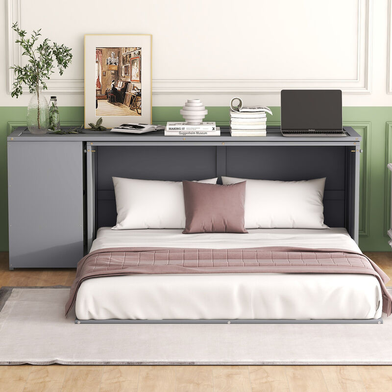 Merax Murphy Bed Cabinet with Storage