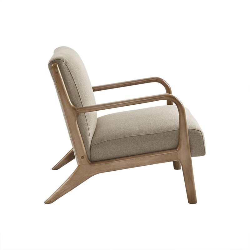 Starlight Canyon Home Gray Accent Chair with Rubber Solid Wood Frame for Living Room or Bedroom