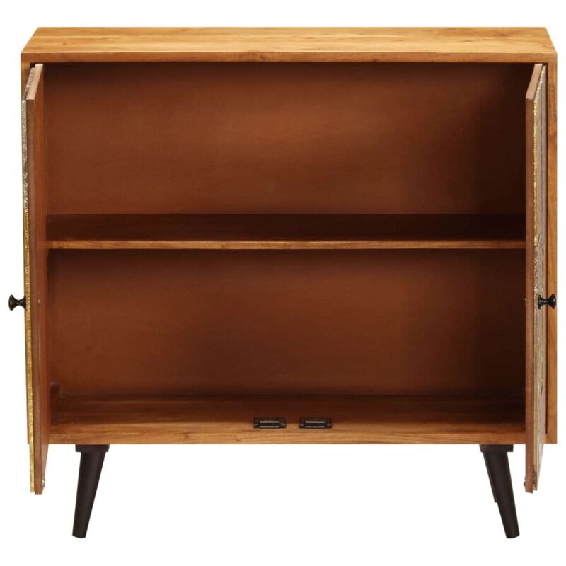 vidaXL Sideboard 31.4"x11.8"x29.5" Solid Acacia Wood