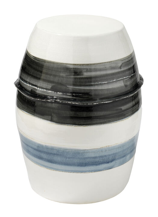 Horizon Striped Ceramic Side Table