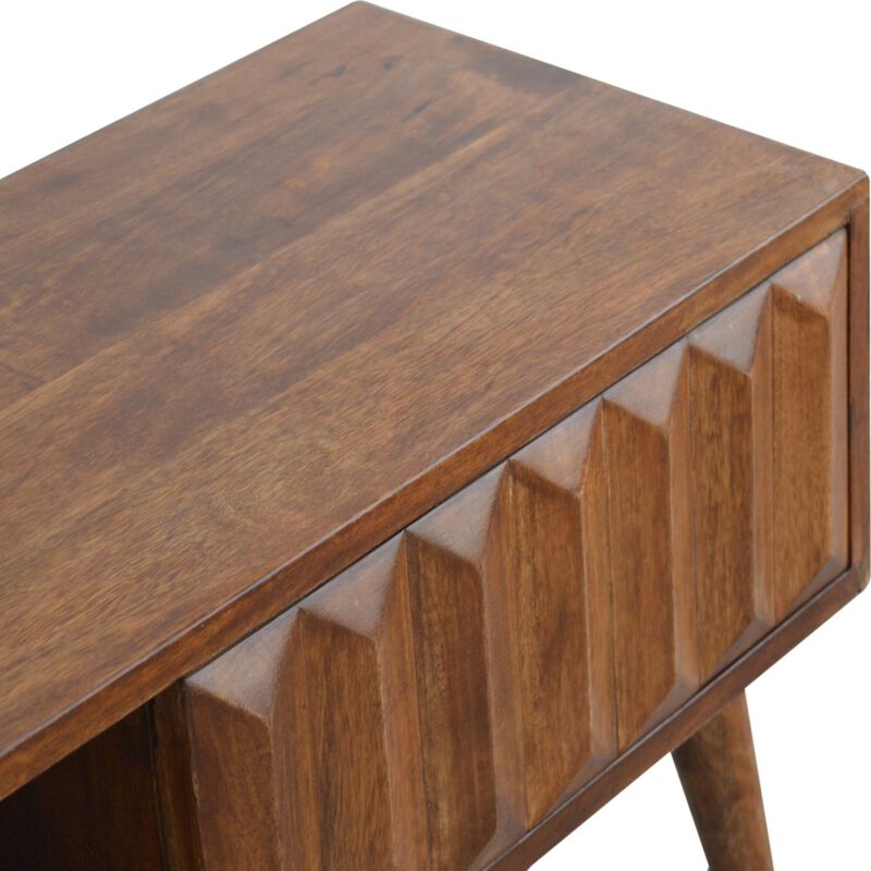 Solid Wood Chestnut Prism Sliding Door Media Unit