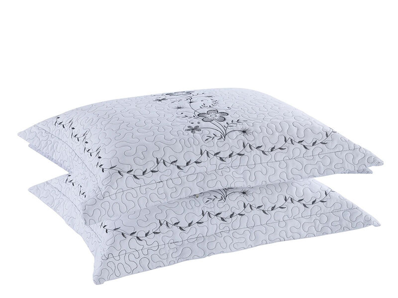 Marcielo 2 Pcs Embroidered Floral Pillow Shams