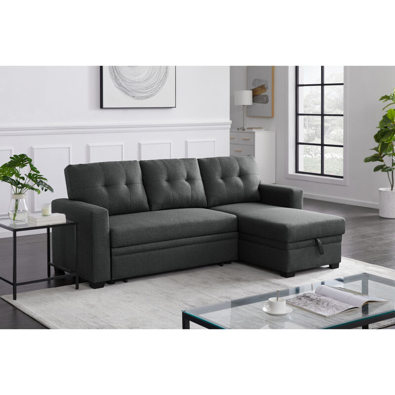 Upholstered Pull Out Sectional Sofa With Chaise