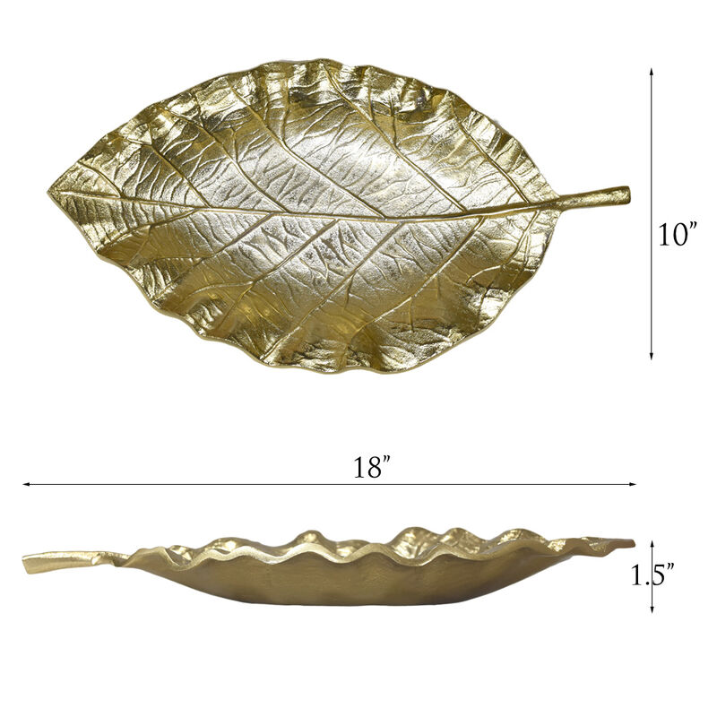 Handmade Decorative Gold Color Coated 7.08 x 3.74 x 0.78 Inches Aluminium Tray 054AB BBH Home's