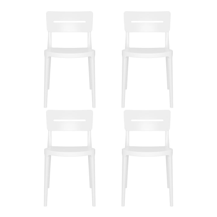 WestinTrends Outdoor Modern Stackable Plastic Patio Dining Chairs (Set of 4)