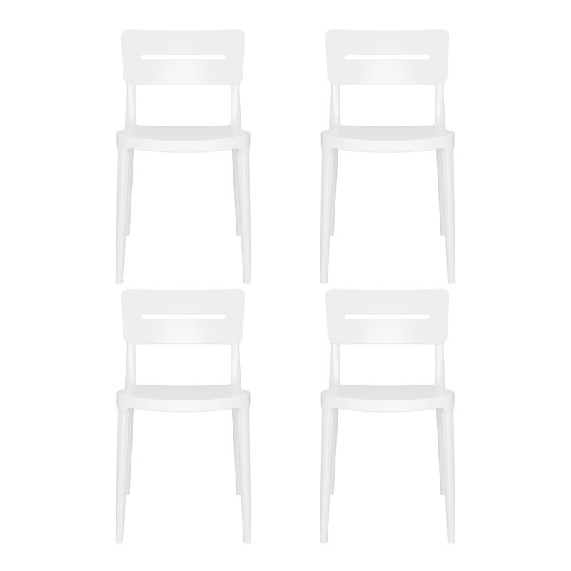 WestinTrends Outdoor Modern Stackable Plastic Patio Dining Chairs (Set of 4)