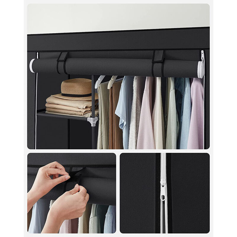 Clothes Storage Organizer with Hanging Rail