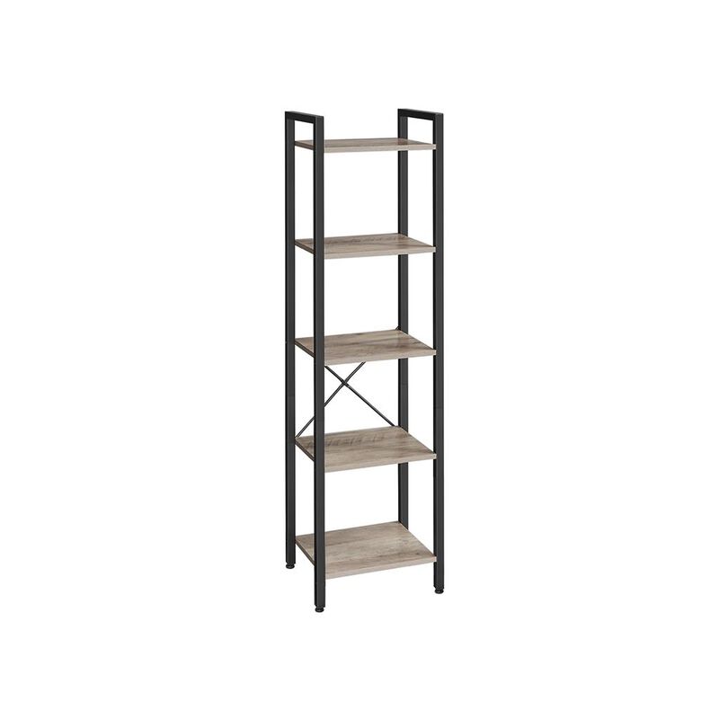 Space-Saving 5-Shelf Bookshelf Ideal for Study Storage
