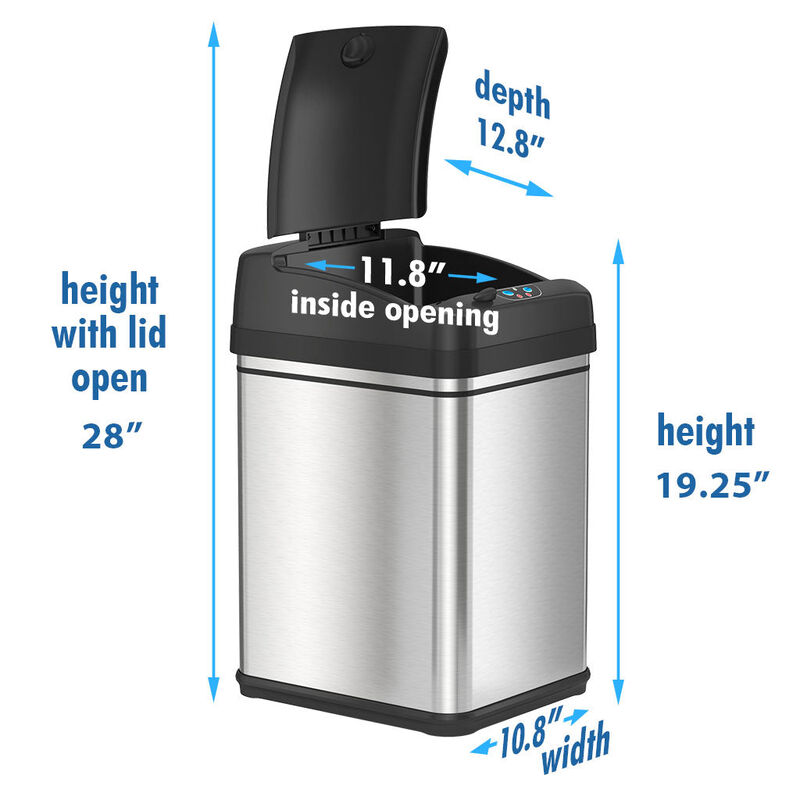 iTouchless 8 Gallon / 30 Liter Sensor Trash Can with Pet-Proof Lid