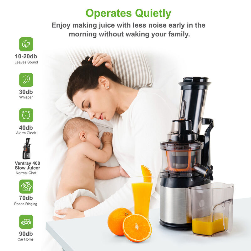 VENTRAY Cold Press Juicer, Masticating Juicer, Compact Slow Press Juice Extractor