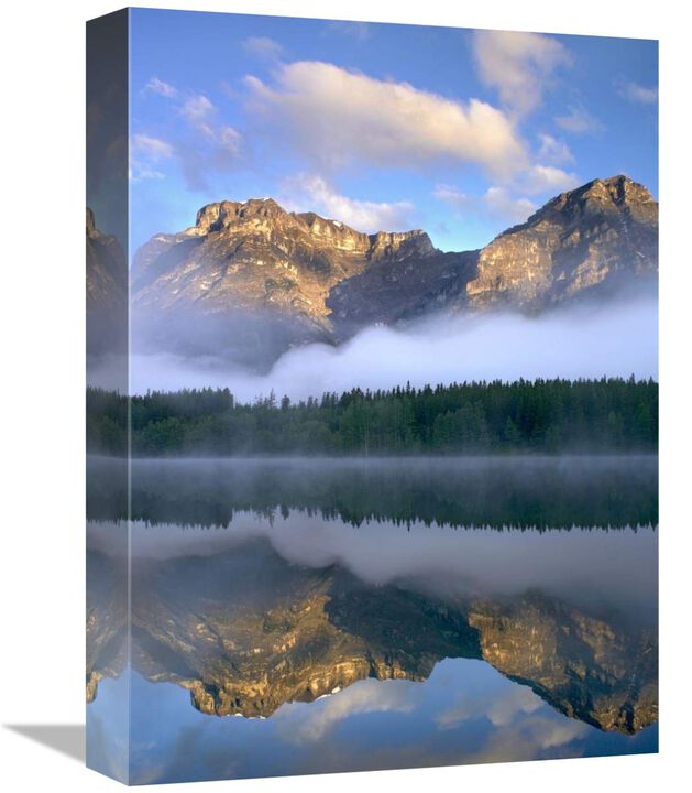 Morning light on Mt Kidd as seen from Wedge Pond, Alberta, Canada-Canvas Art-12x16