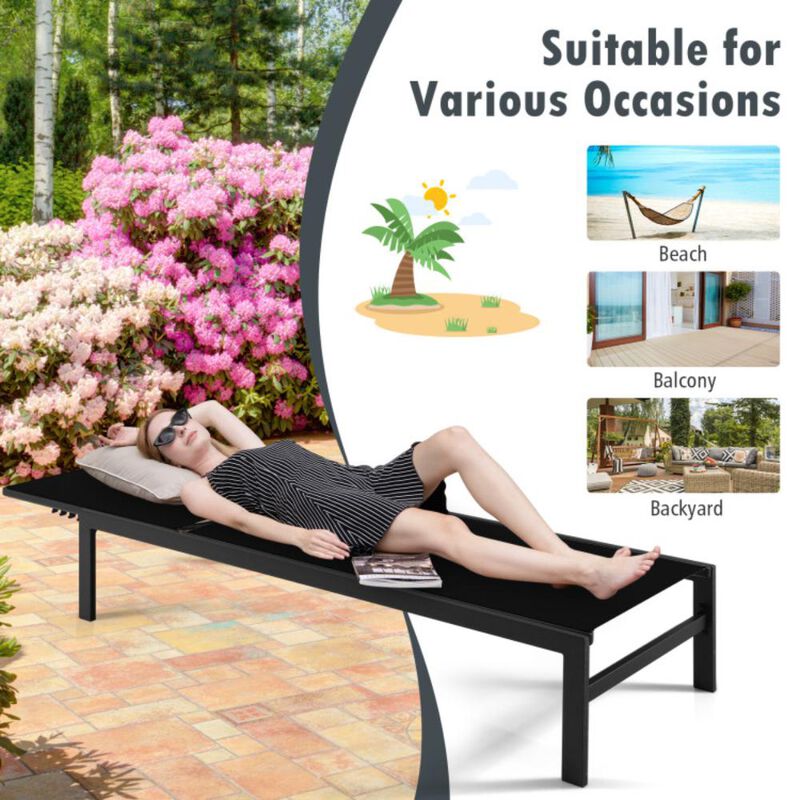 Hivvago 6-Position Chaise Lounge Chairs with Rustproof Aluminium Frame