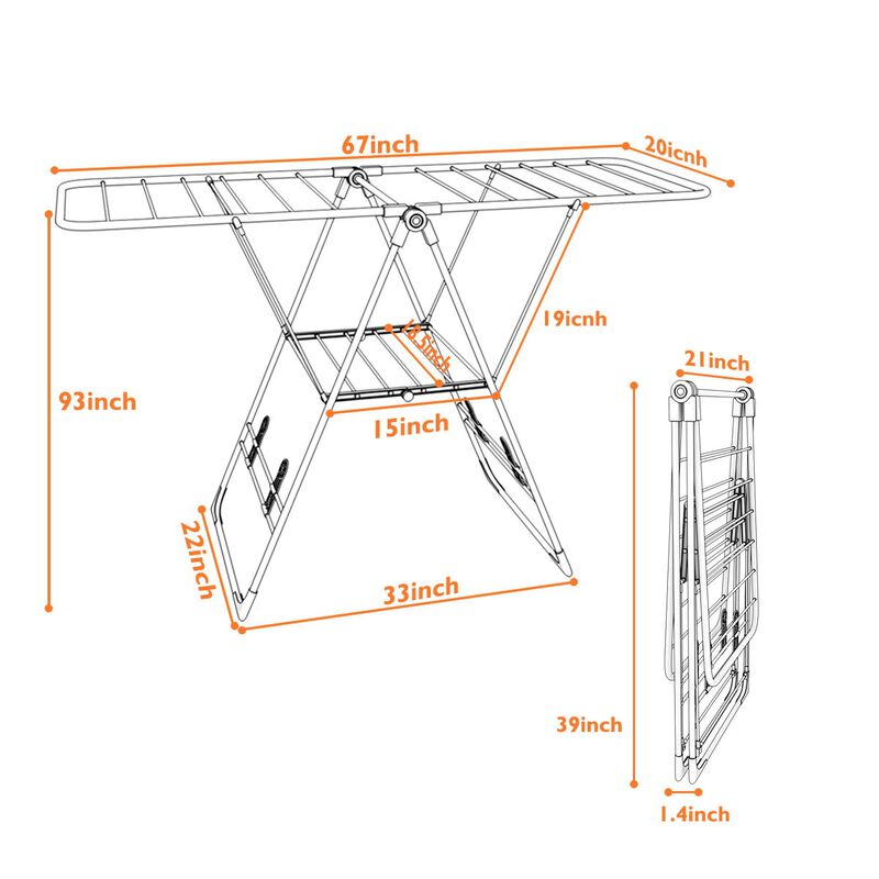 Portable Laundry Clothes Storage Drying Rack