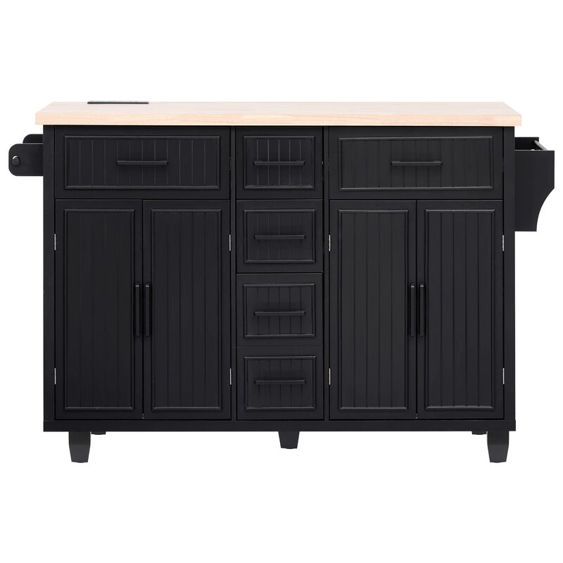 Merax Vertical Stripe Rolling Kitchen Cart on Wheels
