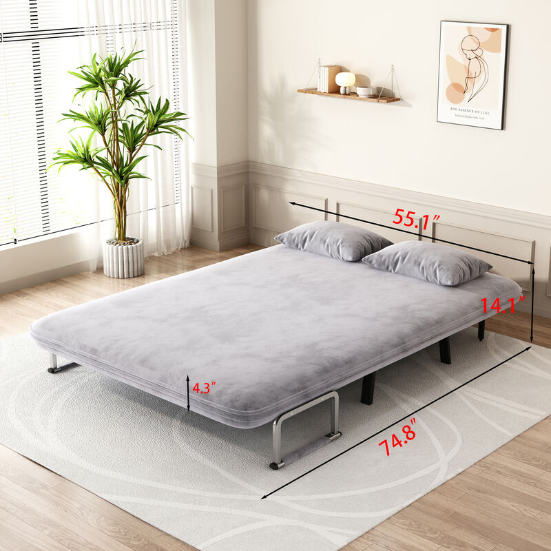Merax Tri-Fold Sleeper Sofa  Loveseat with Adjustable Backrest