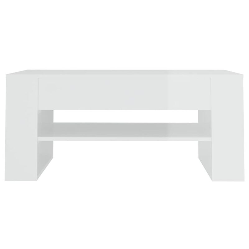 vidaXL Coffee Table High Gloss White 40.2"x21.7"x17.7" Engineered Wood