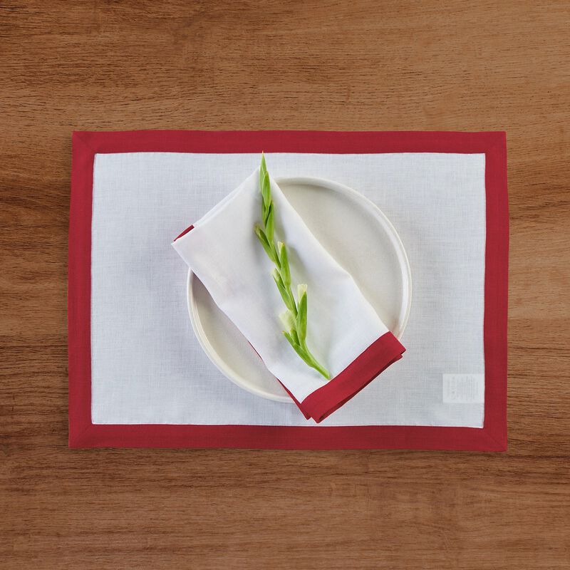 Solino Home 100% Pure Linen Placemats 14 x 19 Inch Set of 4 | Classic